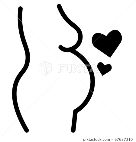 This is an illustration of a pregnant woman icon. 97687310