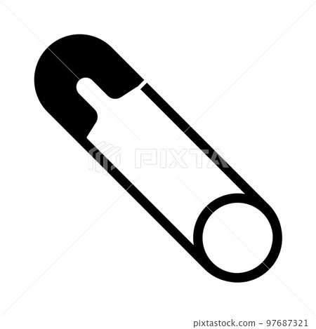 這是安全別針圖標的插圖。 97687321