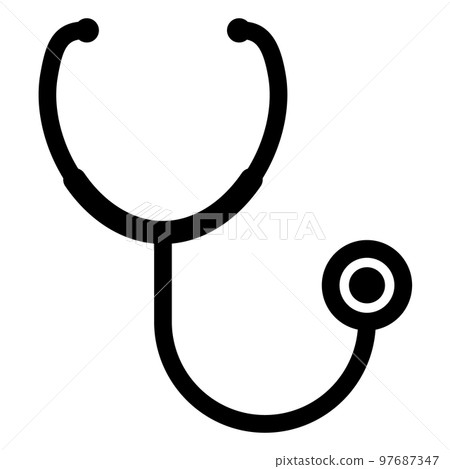 This is an illustration of the stethoscope icon. 97687347
