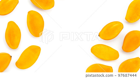 Tropical fruit, Mango on white Tropical fruit, Mango on white 97687444