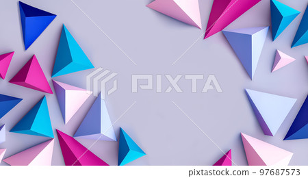 Abstract Design with 3D Triangles Abstract Design with 3D Triangles 97687573