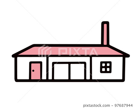 Simple single-story exterior (vector) Simple single-story exterior (vector) 97687944