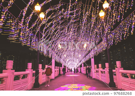 Shing Mun River with Christmas decoration at Shatin 21 Dec 2022 97688268
