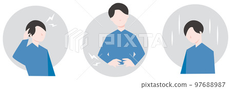 一個生病的人的插圖 一個生病的人的插圖 97688987