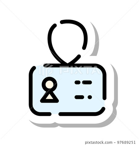 Sticker style dotted line icon Nameplate Sticker style dotted line icon Nameplate 97689251