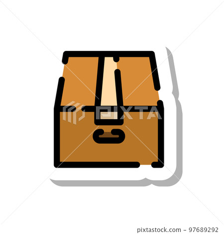 Sticker style dotted line icon cardboard Sticker style dotted line icon cardboard 97689292