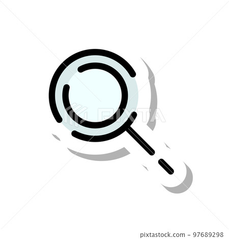 貼紙樣式虛線圖標放大鏡 貼紙樣式虛線圖標放大鏡 97689298