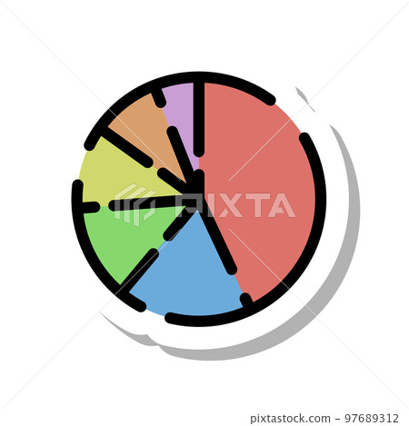 貼紙樣式虛線圖標餅圖 貼紙樣式虛線圖標餅圖 97689312