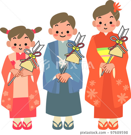 少男少女穿和服手持妖箭 97689598