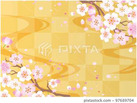 櫻花春天日式背景 櫻花春天日式背景 97689704