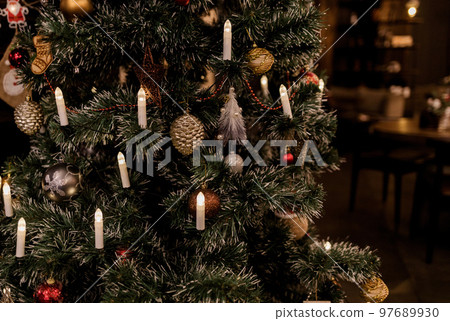decorated Christmas tree decorated Christmas tree 97689930