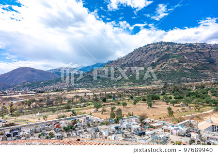 the cities of Yungay and Huaraz buried by an avalanche from Mount Huascaran in 1970 97689940