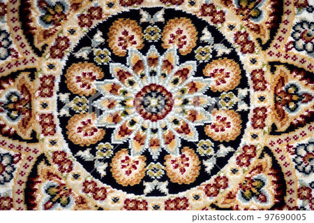Woollen woven surface with abstract pattern. Background. View from top.. Woollen woven surface with abstract pattern. Background. View from top.. 97690005