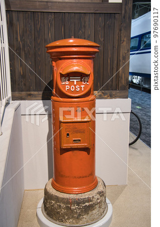 An old red postbox on display Kyoto, Japan An old red postbox on display Kyoto, Japan 97690117