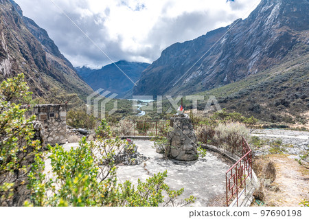 monument to the Czechoslovak mountaineering expedition in Peru that perished in a landslide caused by the earthquake from Mount Huaskaran in 1970 97690198