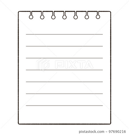 Illustration of a memo paper torn from a ring notebook Illustration of a memo paper torn from a ring notebook 97690216