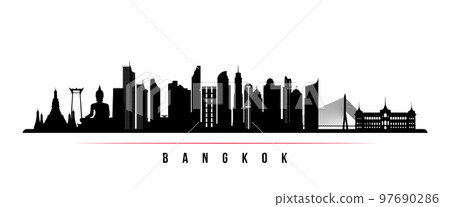 Bangkok skyline horizontal banner. 97690286