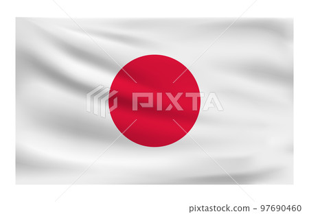 Realistic National flag of Japan.  97690460