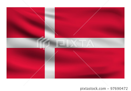 Realistic National flag of Denmark. Realistic National flag of Denmark. 97690472