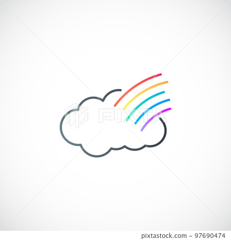 Simple cloud and rainbow symbol. Simple cloud and rainbow symbol. 97690474
