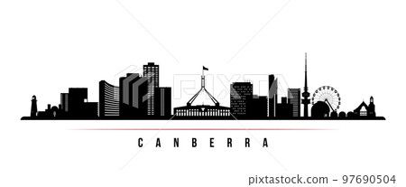Canberra skyline horizontal banner.  97690504