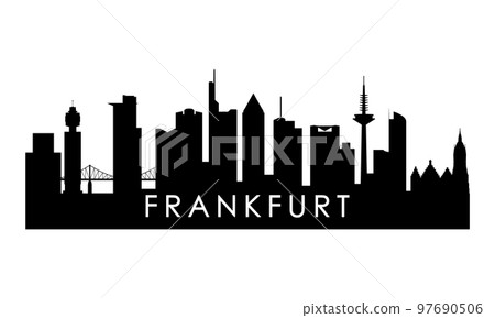 Frankfurt skyline silhouette. Frankfurt skyline silhouette. 97690506