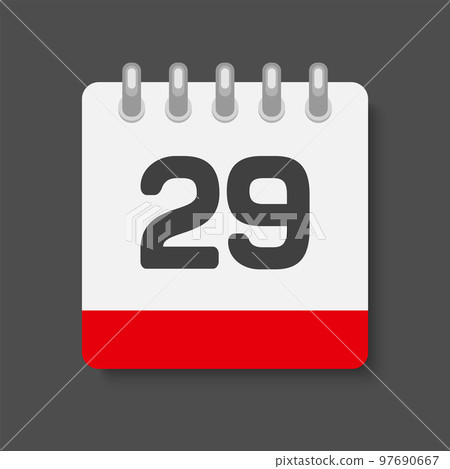 Icon page calendar day - number 29 Icon page calendar day - number 29 97690667