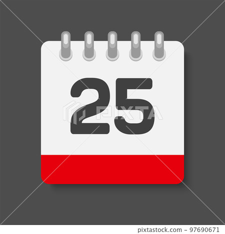 Icon page calendar day - number 25 97690671