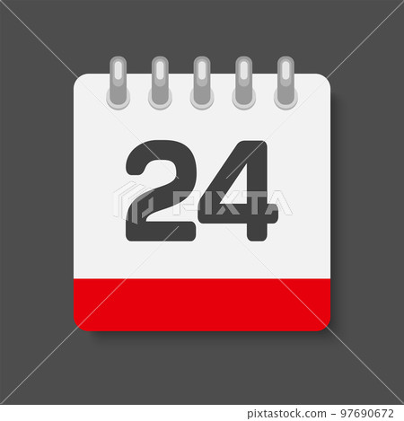 Icon page calendar day - number 24 97690672