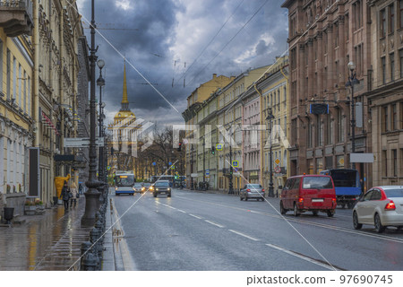 Nevsky prospekt - the main street of St. Petersburg Nevsky prospekt - the main street of St. Petersburg 97690745