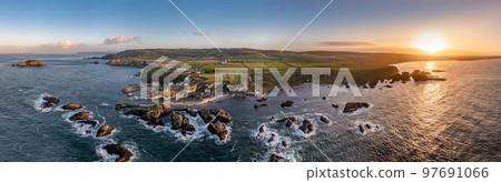 Aerial view of Ballintoy Harbour near Giants Causeway, County. Antrim, Northern Ireland, UK Aerial view of Ballintoy Harbour near Giants Causeway, County. Antrim, Northern Ireland, UK 97691066