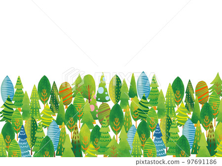 Scandinavian style frame full of cute trees 97691186