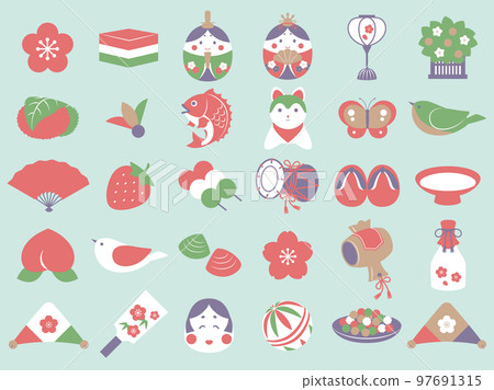 女兒節圖標集 97691315