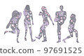 Set of people in brush and lines style . Editable illustration 97691525