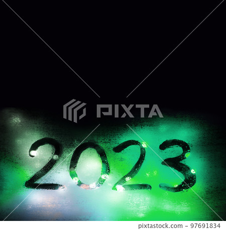 New year background of misted glass. 2023 numbers New year background of misted glass. 2023 numbers 97691834