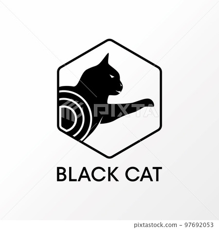 Simple and unique Cat scratching on hexagon image graphic icon logo design abstract concept vector stock. Can be used as a symbol related to animal or pet.or pet. Simple and unique Cat scratching on hexagon image graphic icon logo design abstract concept vector stock. Can be used as a symbol related to animal or pet.or pet. 97692053