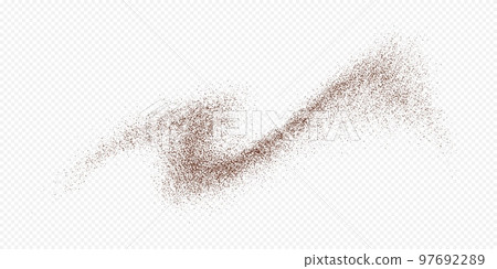 Flying coffee or chocolate powder, dust particles in motion, ground splash i 97692289