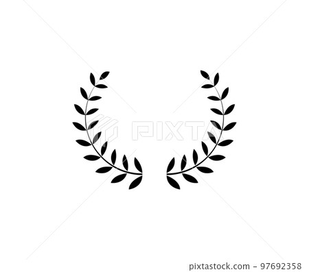 Laurel circle wreath. Branch greek olive oak wheat leaves Laurel circle wreath. Branch greek olive oak wheat leaves 97692358