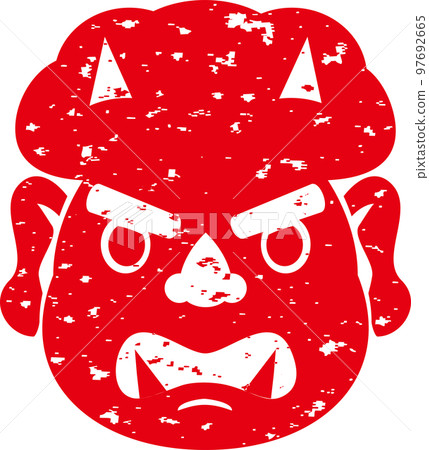 Setsubun print stamp stamp ogre illustration material 97692665