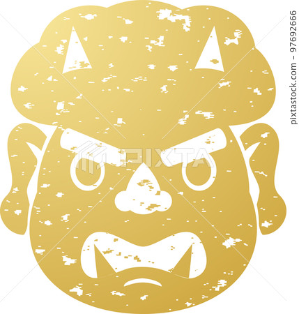 Setsubun print stamp stamp ogre illustration material Setsubun print stamp stamp ogre illustration material 97692666
