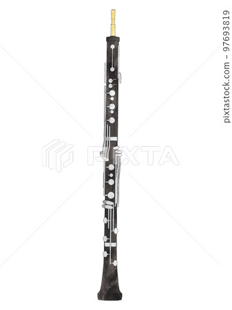 簡約時尚的雙簧管真實水彩插畫素材 簡約時尚的雙簧管真實水彩插畫素材 97693819