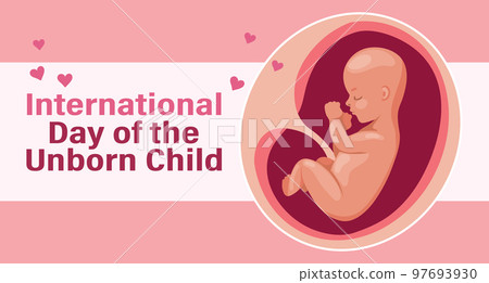 Embryo in mother's uterus. International day of the unborn child. Illustration, banner, vector Embryo in mother's uterus. International day of the unborn child. Illustration, banner, vector 97693930