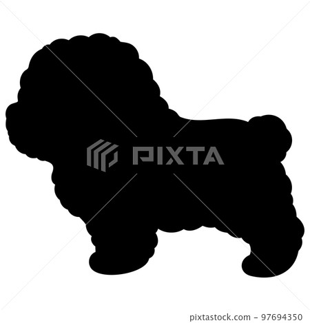 Sideways simple and cute bichon frize silhouette 97694350