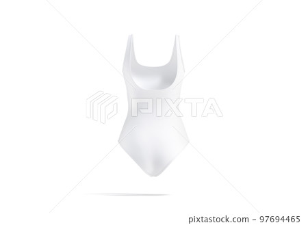 Blank white one-piece swimsuit mockup, back view Blank white one-piece swimsuit mockup, back view 97694465