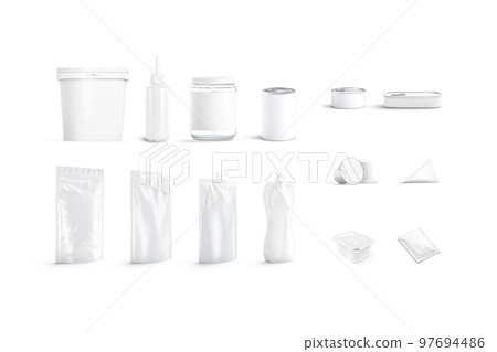 Blank white conserve pack mockup, different types Blank white conserve pack mockup, different types 97694486