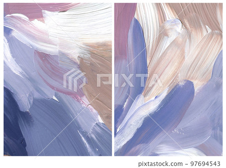 Acrylic abstract background of very peri, ultraviolet, pink and white spots. Hand painted pastel illustration isolated on white background. For design, print, fabric or background. Acrylic abstract background of very peri, ultraviolet, pink and white spots. Hand painted pastel illustration isolated on white background. For design, print, fabric or background. 97694543