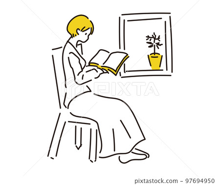 讀與窗口的婦女 97694950