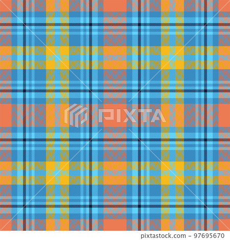 Plaid seamless pattern. Check fabric texture. Vector textile print. 97695670