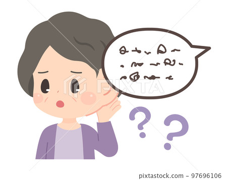 Illustration of aphasia _ auditory comprehension disorder 97696106