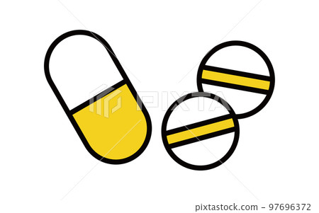 口服藥物（膠囊和片劑）圖標，AGA 圖像 97696372